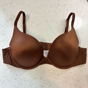 Savage X Fenty Chocolate Brown Molded Plunge Bra Underwire Push Up 38C